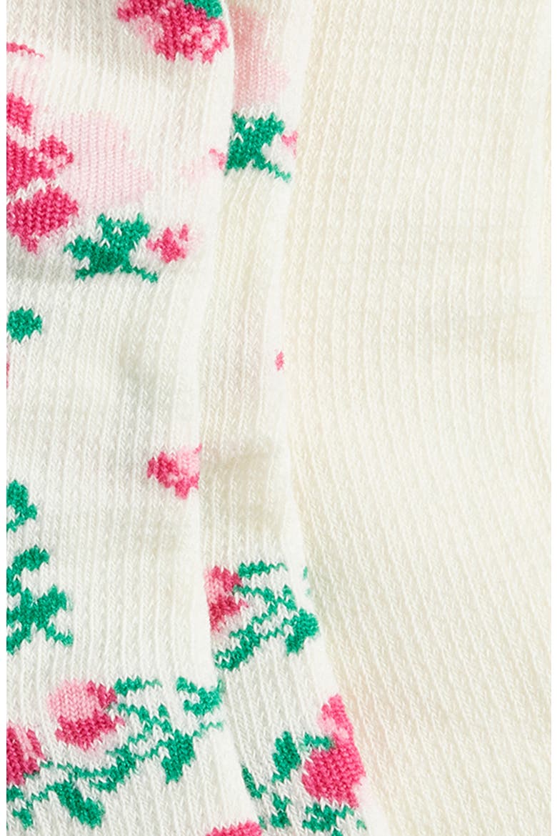 Assorted 2-Pack Lace Trim Floral Socks, Alternate, color, LILAC HAZE
