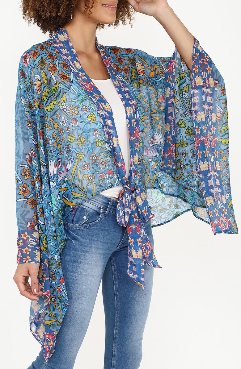 Vismaya Floral Topper, Alternate, color, Blue