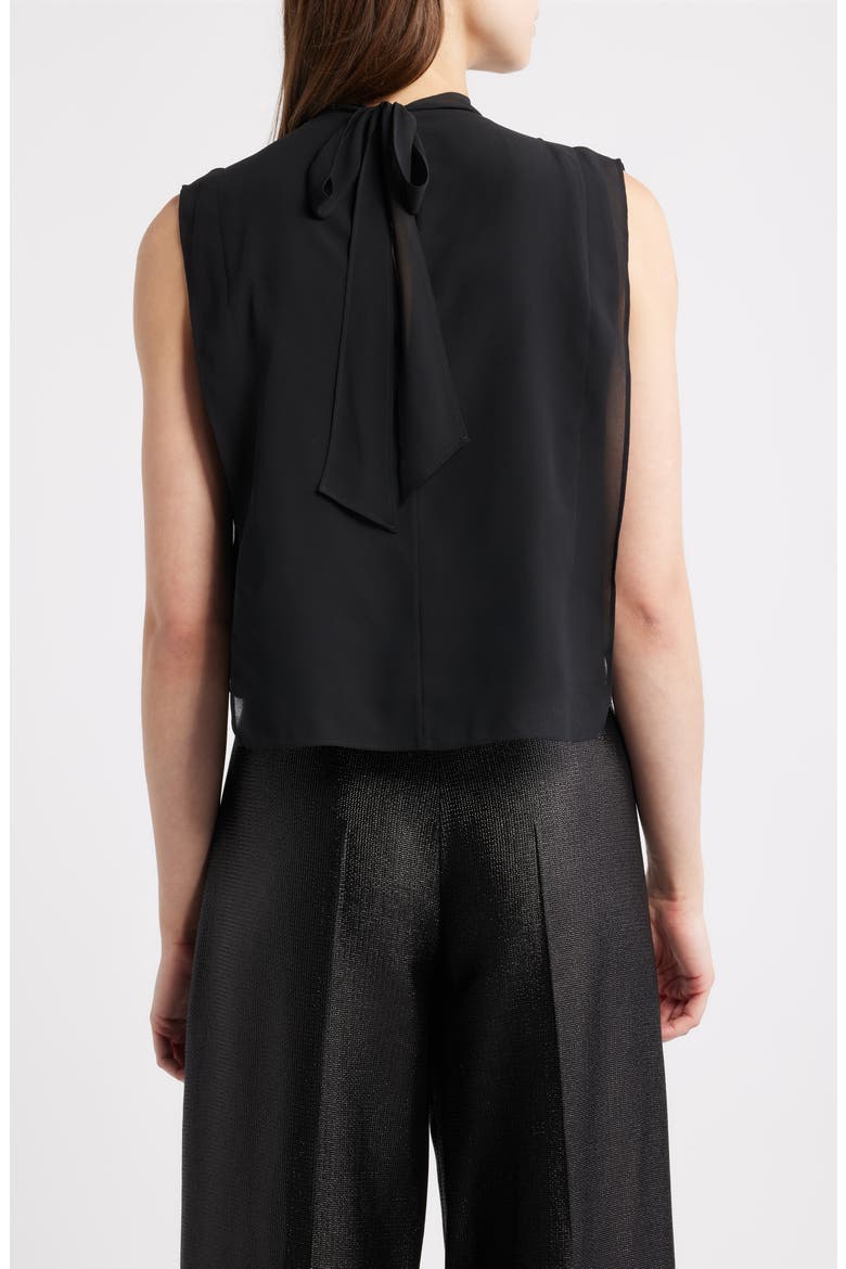Baliette Sequin Sleeveless Chiffon Top, Alternate, color, BLACK