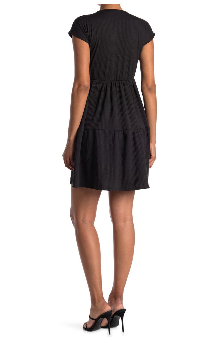 Velvet Torch Ribbed Textured Flare Dress, Alternate, color, 