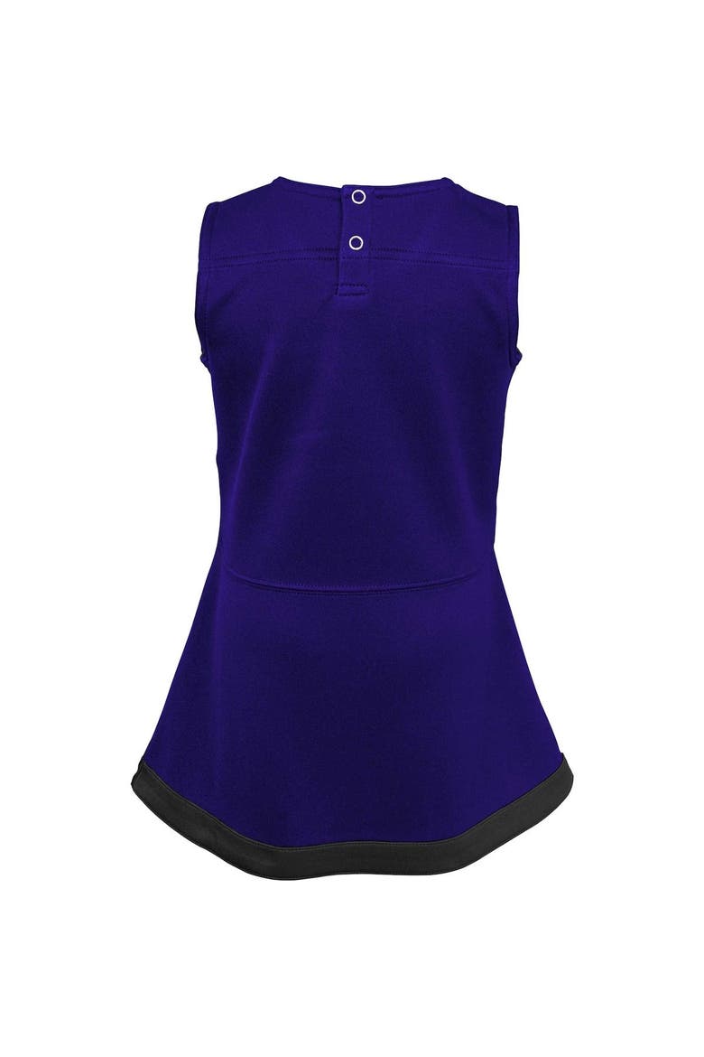 Girls Infant Purple Baltimore Ravens Cheer Captain Jumper Dress, Alternate, color, Purple
