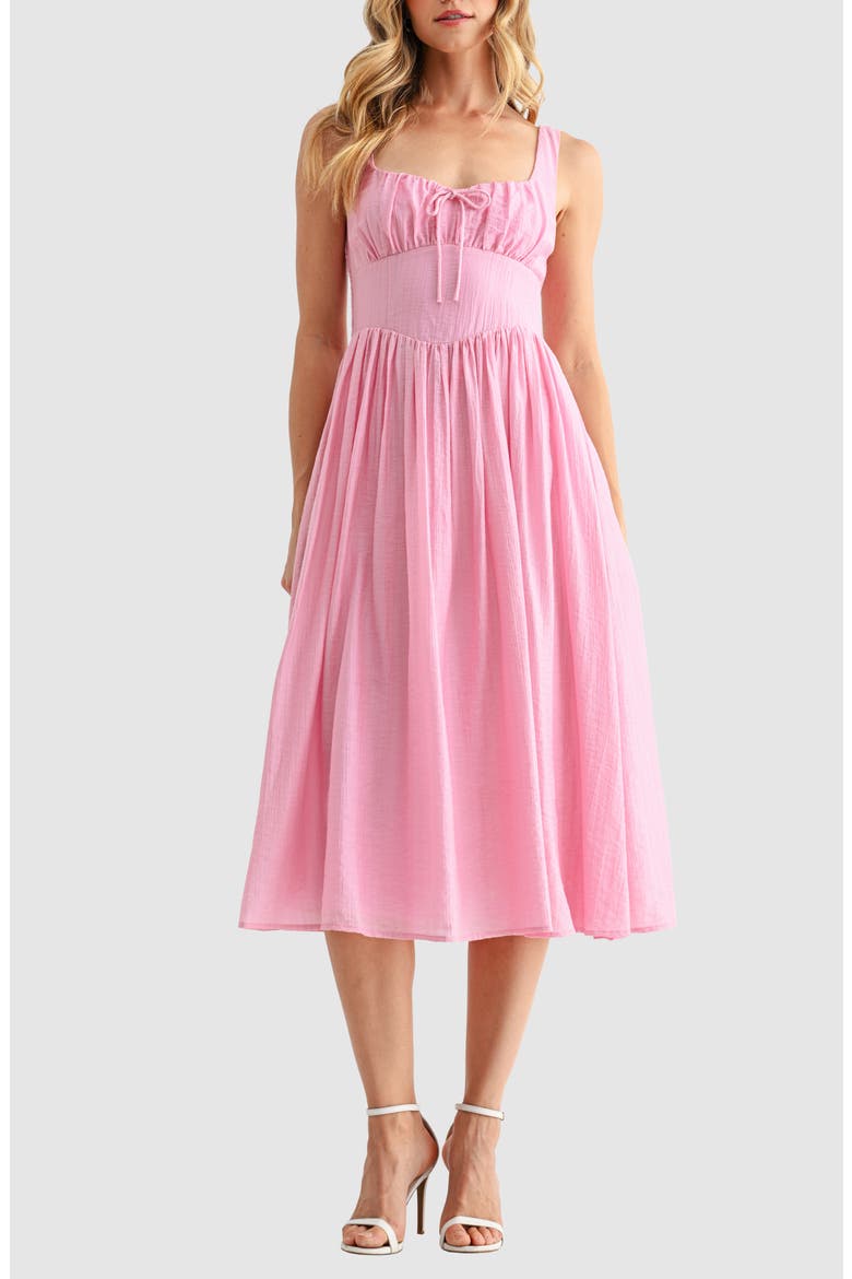 Set-In Waist Midi Dress, Main, color, PINK