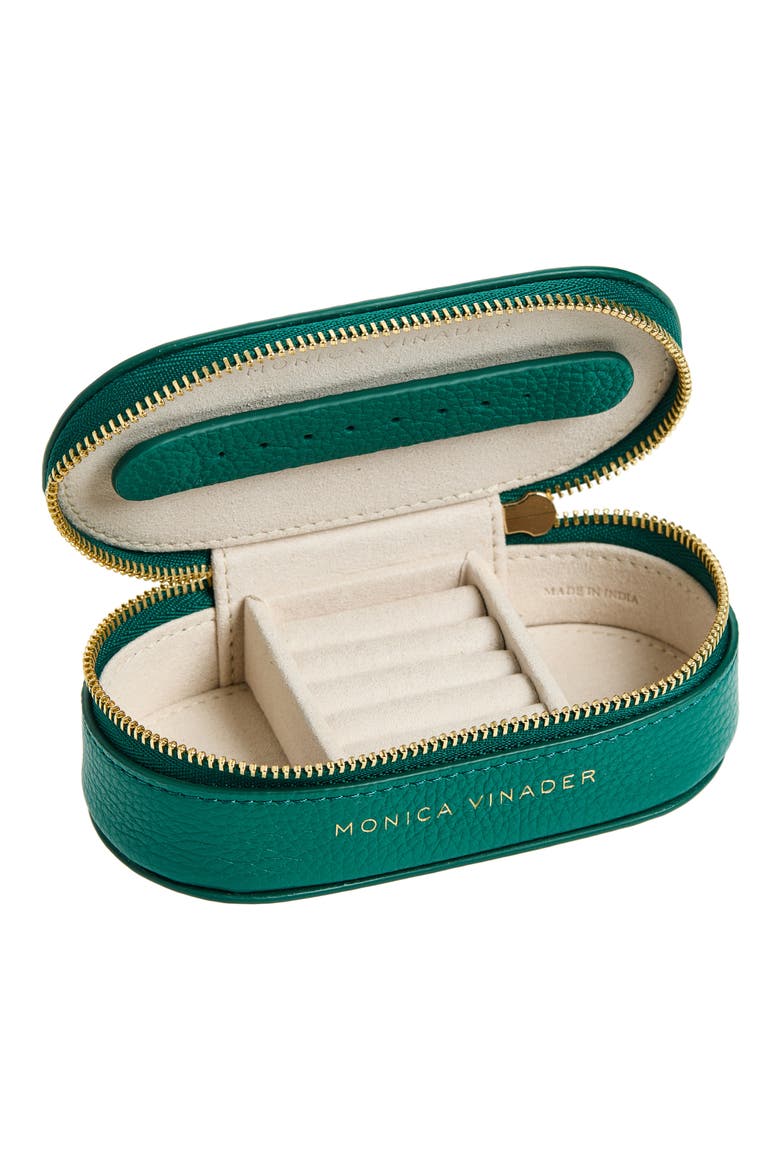 Mini Leather Jewelry Case, Alternate, color, AVOCADO