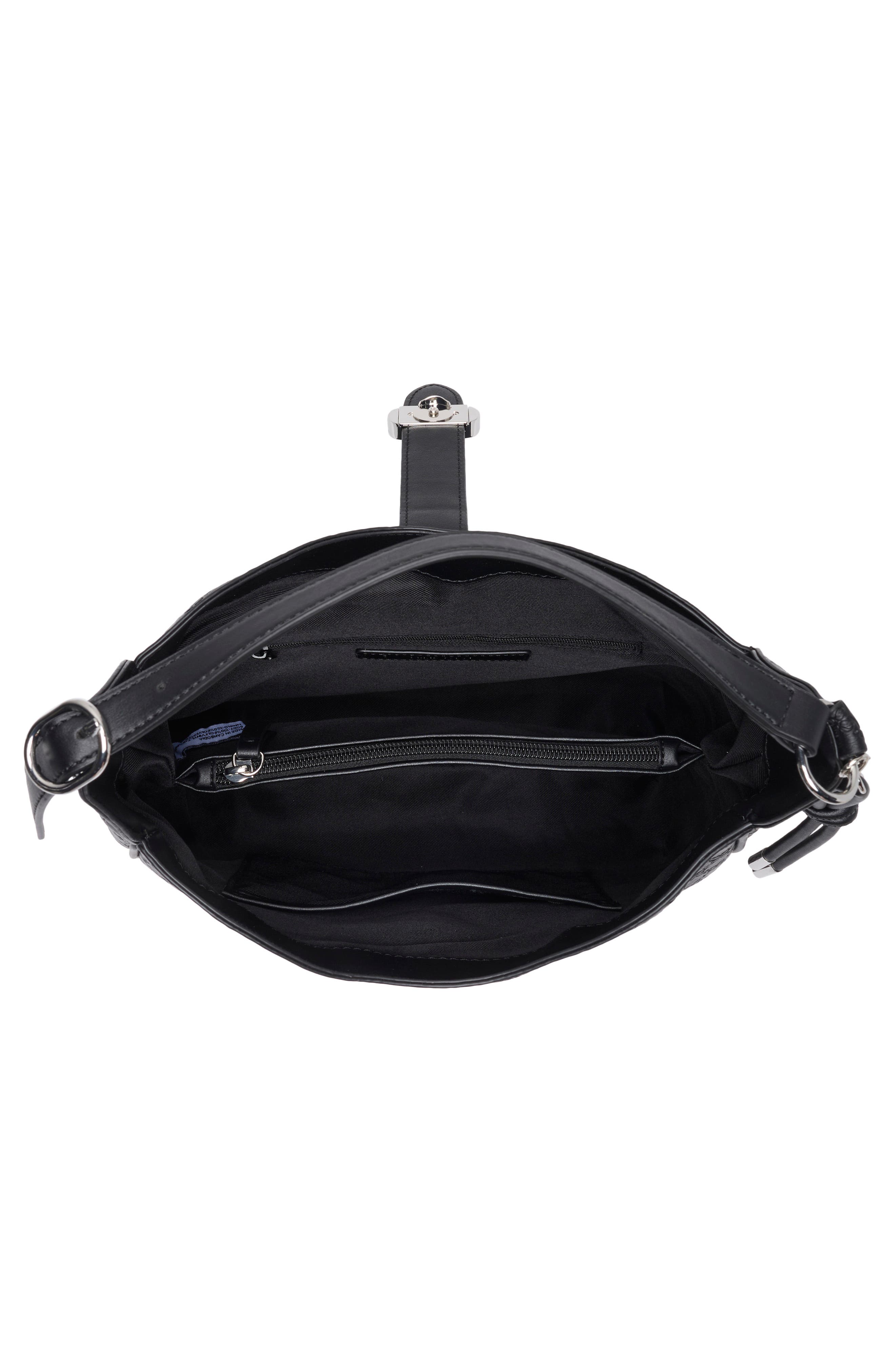 Samson Faux Leather Hobo Bag, Alternate, color, BLACK