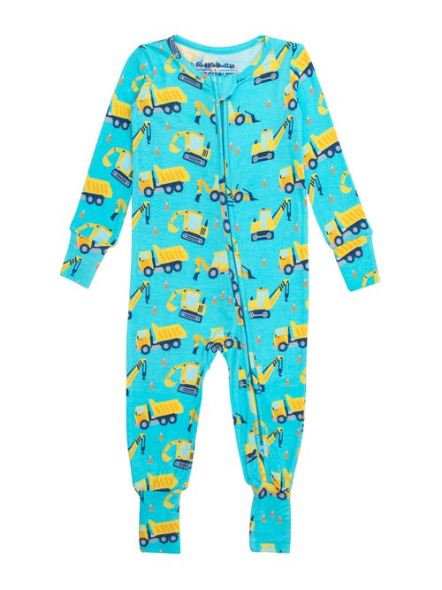 Rufflebutts Softsnooze Convertible One Piece Pajama In Blue