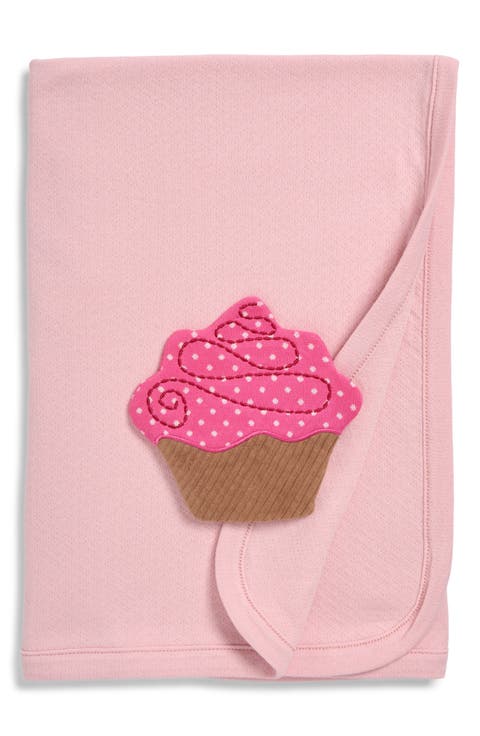 Pointelle Organic Cotton Blanket & Cupcake Sensory Toy Set