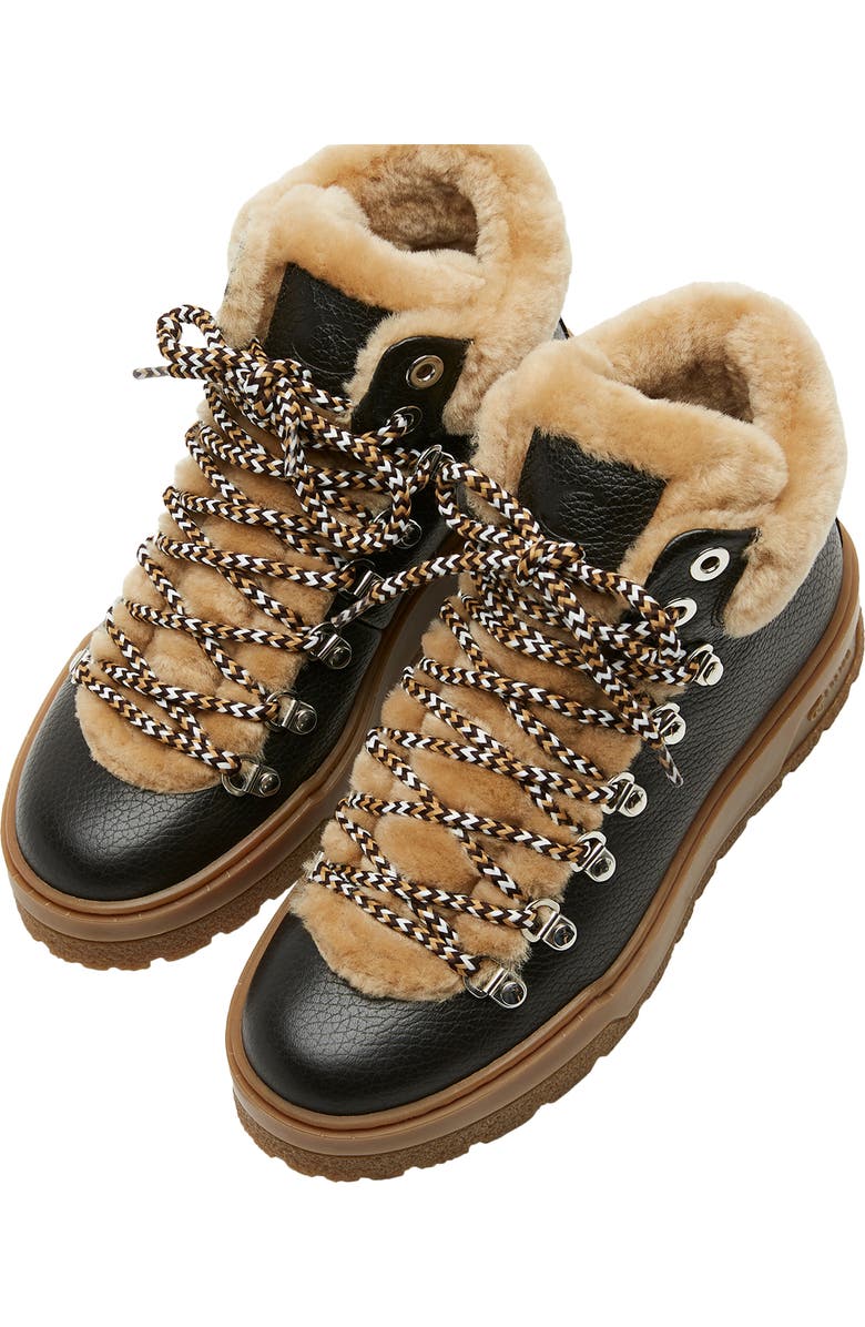 La Canadienne Lausanne Genuine Shearling Lined Waterproof Boot, Alternate, color, Brown Leather