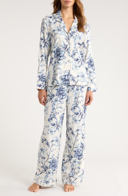 Nordstrom Cozy Cotton Blend Flannel Pajamas In White
