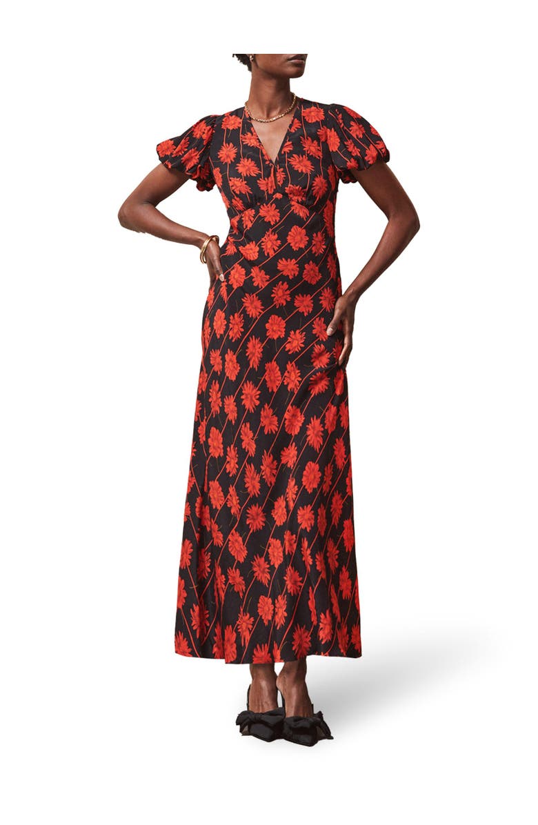 Ro&Zo Printed V-Neck Dress, Alternate, color, Red