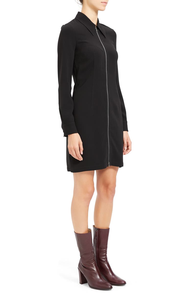 Theory Zip Front Long Sleeve Shirtdress, Alternate, color,
