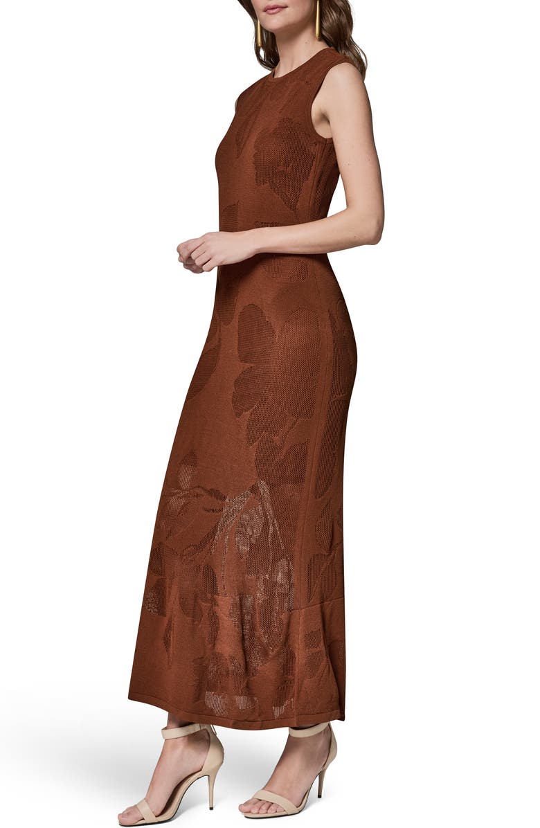 Donna Karan New York Floral Jacquared Sleeveless Dress, Alternate, color, 