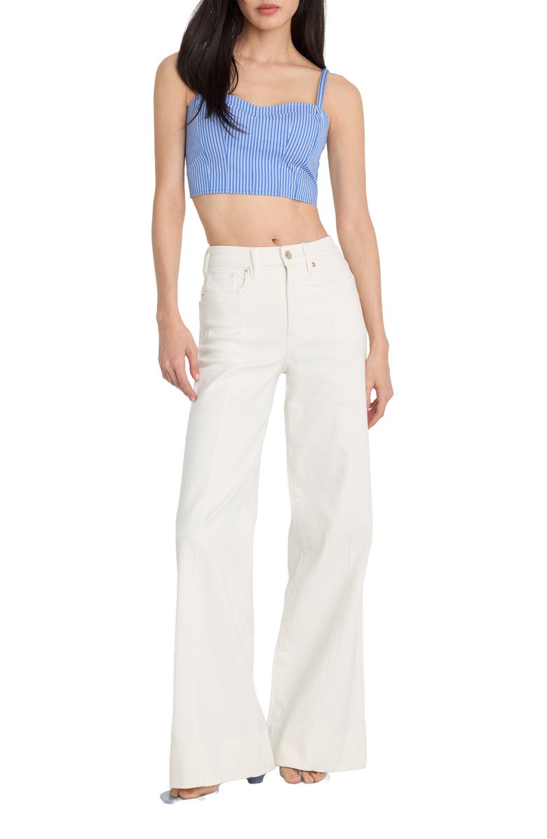 Good American Good Waist High Waist Wide Leg Palazzo Jeans, Alternate, color, Cotton White