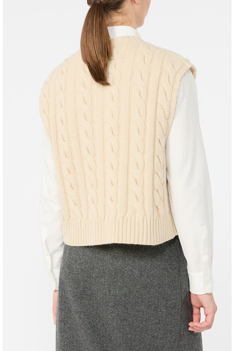 Cable Knit Wool Sweater Vest, Alternate, color, ICE