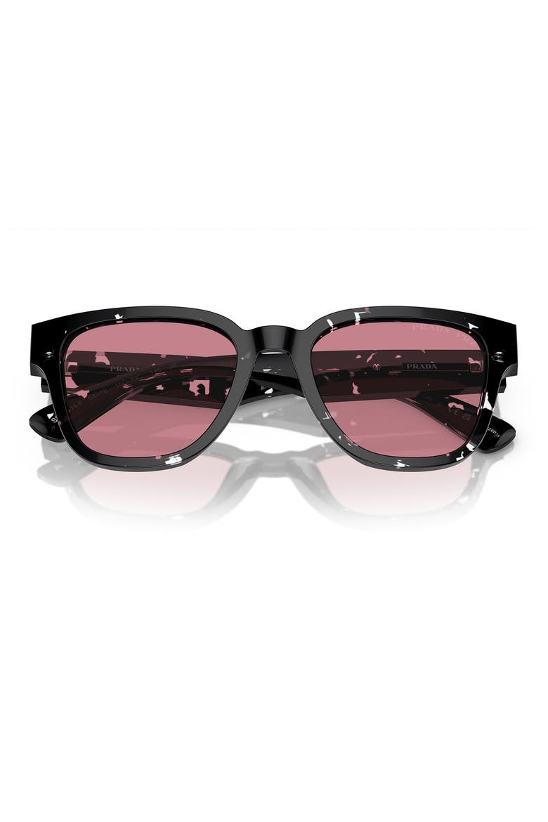 54mm Polarized Pillow Sunglasses, Alternate, color, BLACK/ CRYSTAL