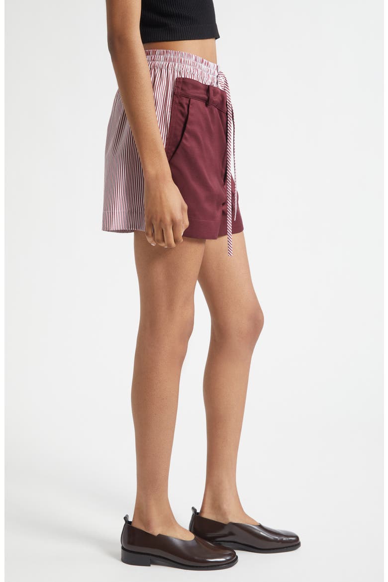 Deconstructed Double Waistband Shorts, Alternate, color, BURGUNDY
