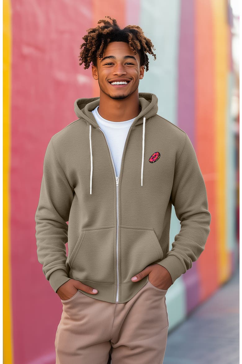 Donut Zip Hoodie, Alternate, color, Heather Stone