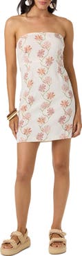O'Neill Cassie Floral Strapless Minidress