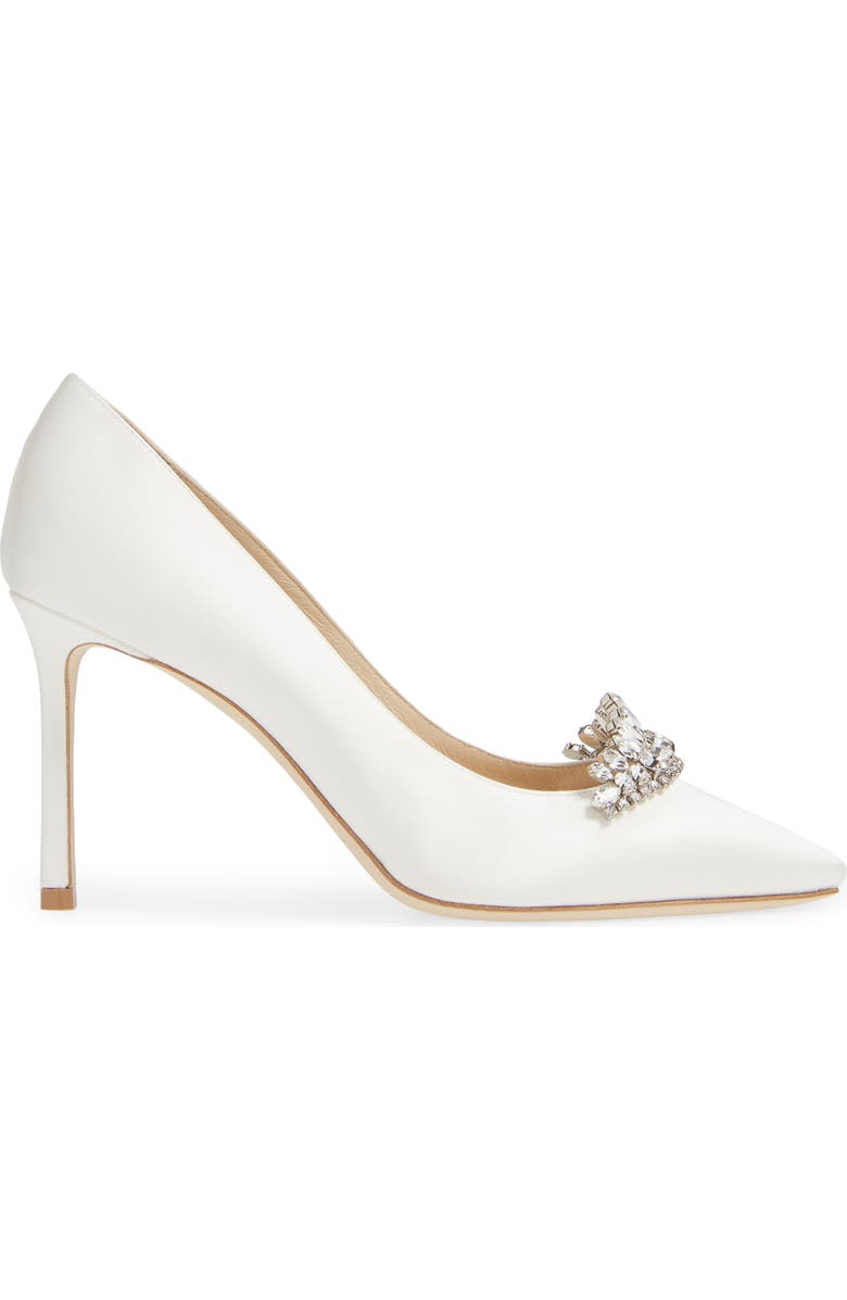 Jimmy Choo Romy Crystal Tiara Satin Pump, Alternate, color,