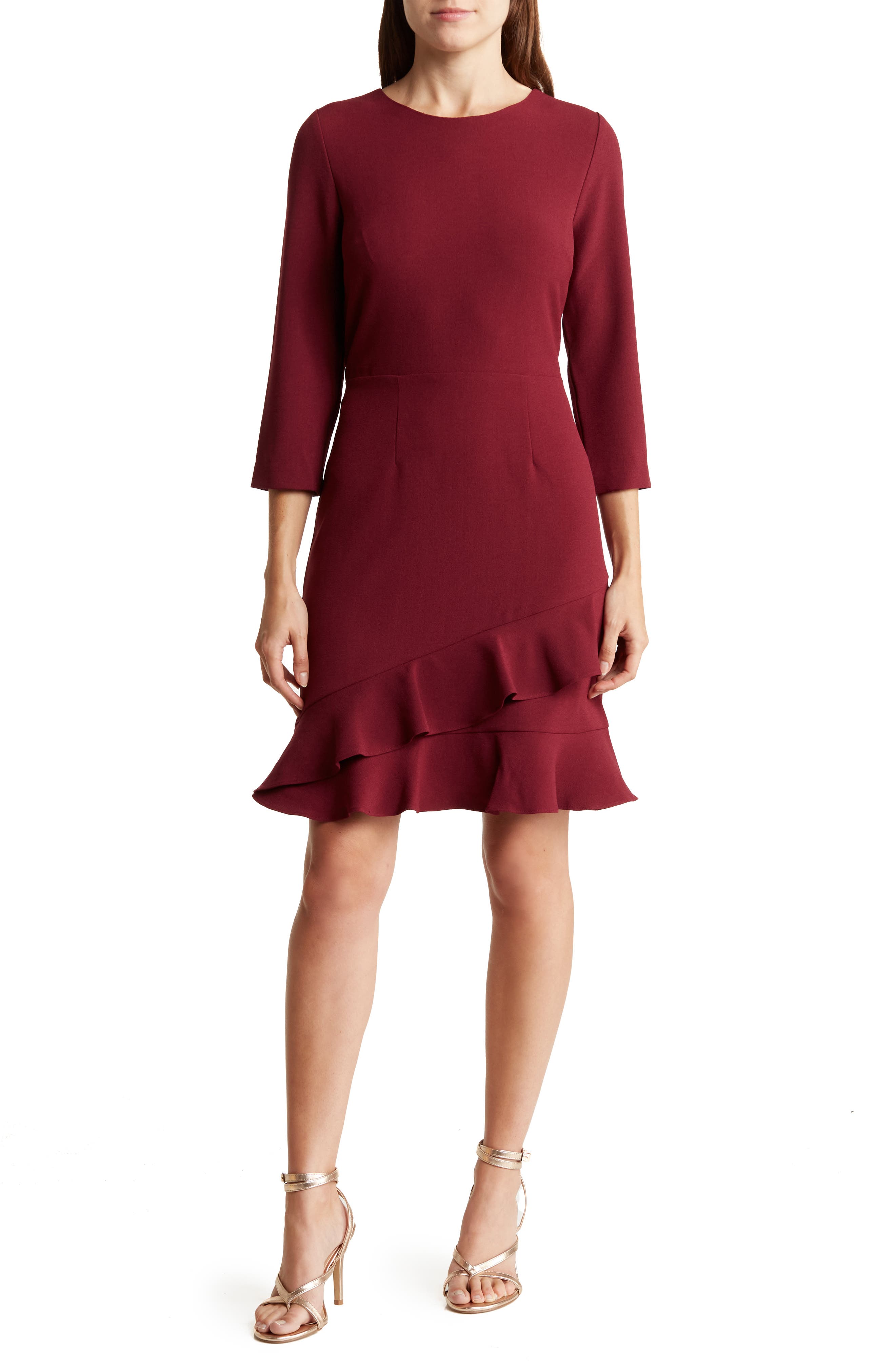 Julia Jordan Ruffle Hem Sheath Dress