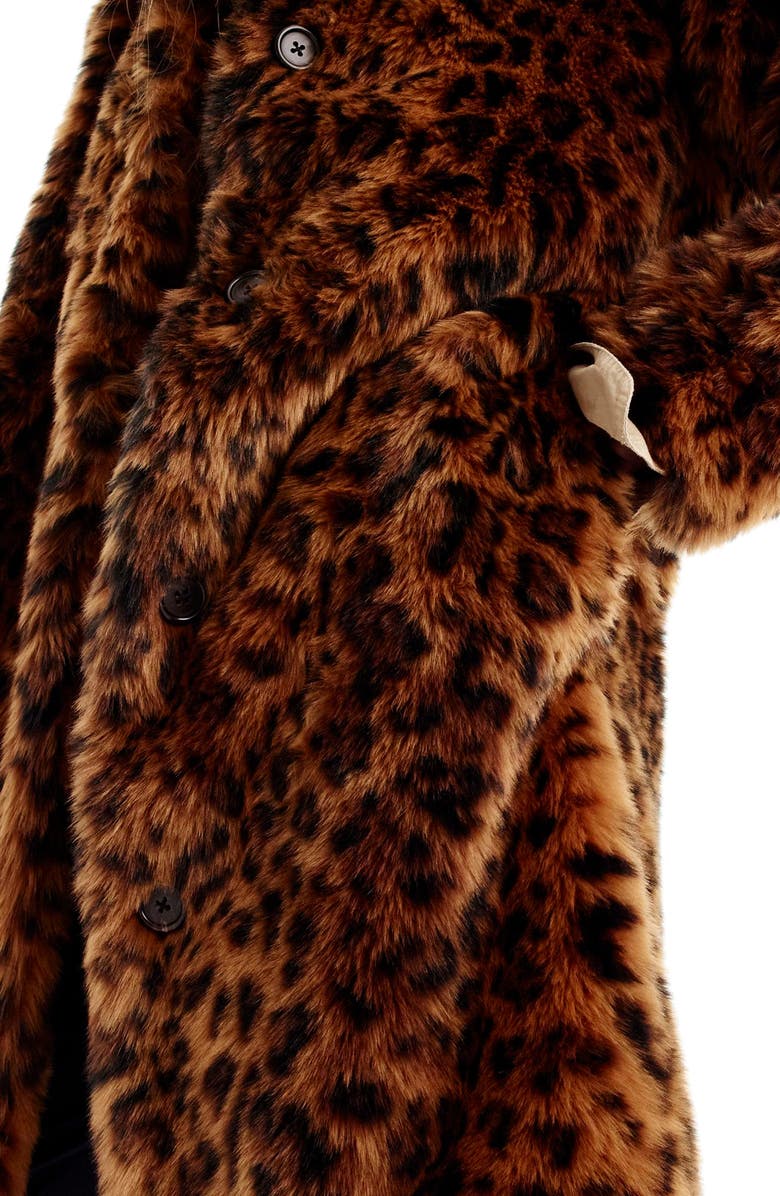 J.Crew Leopard Print Faux Fur Coat, Alternate, color, 