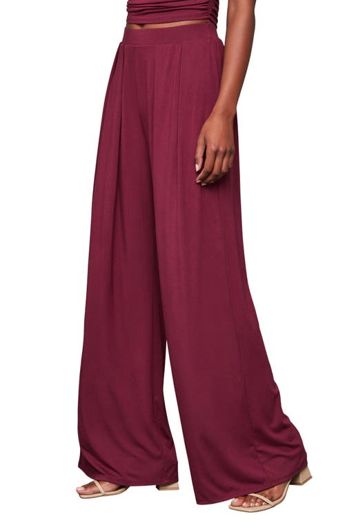 Vici Collection Santori High Waist Wide Leg Pants In Wine