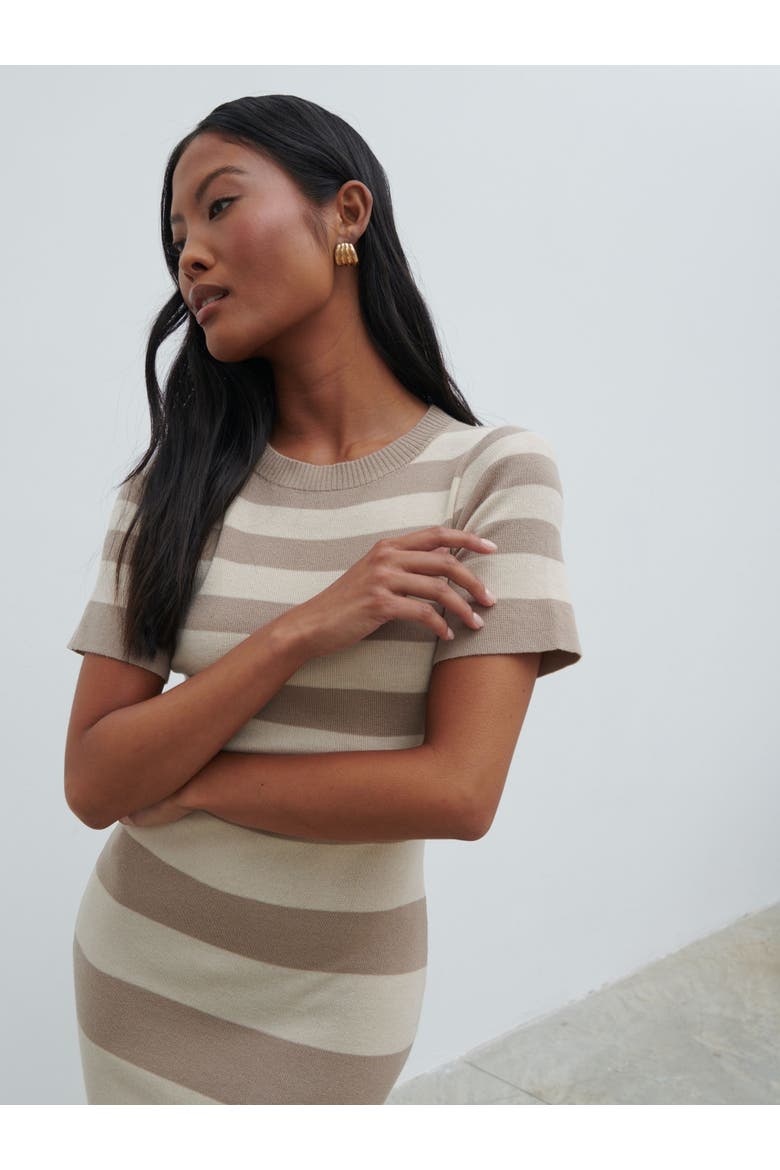 Heidi Stripe Knit Maxi Dress, Alternate, color, Beige