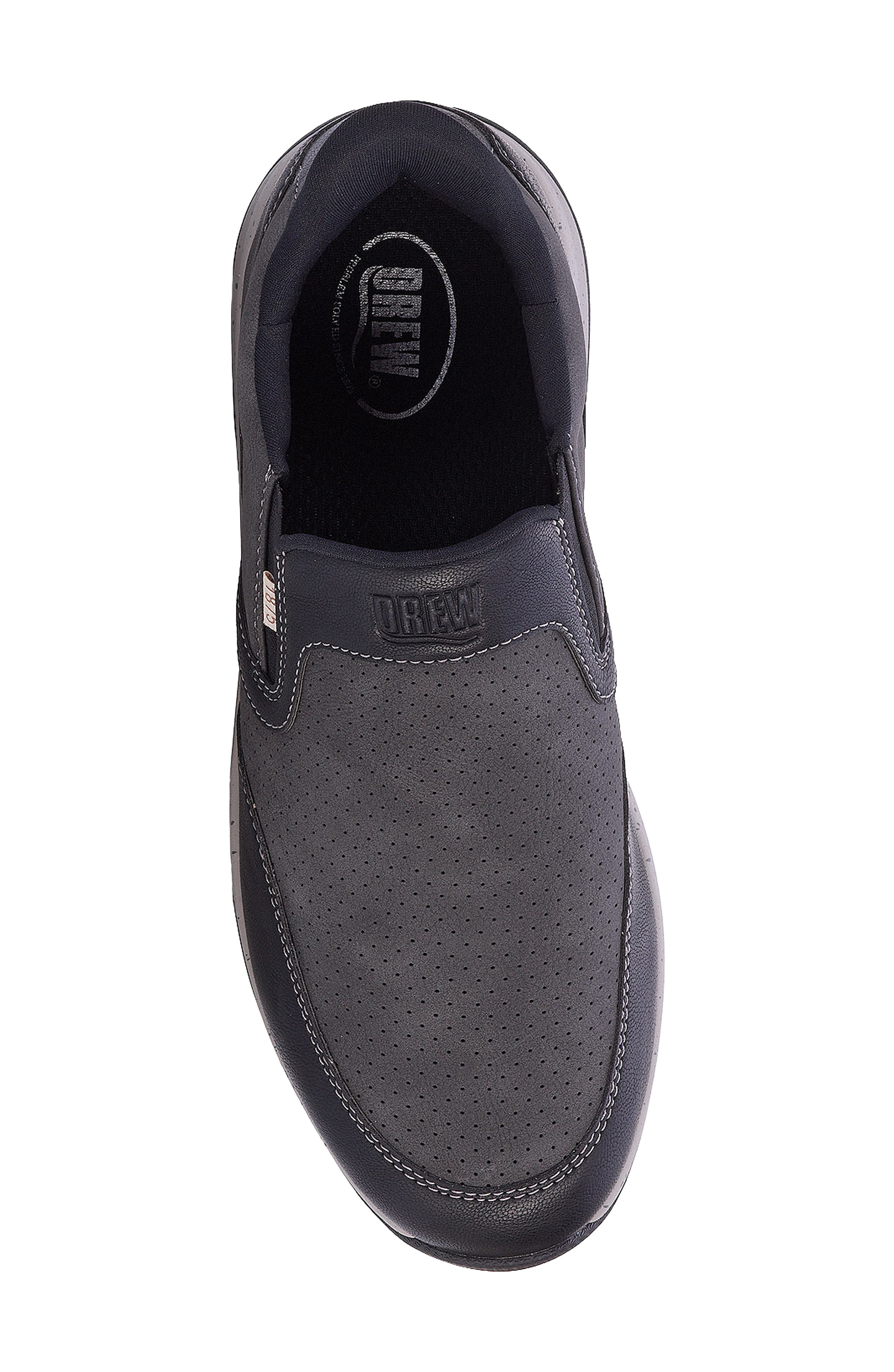 Caleb Faux Leather Slip On Sneaker, Alternate, color, BLACK NUBUCK