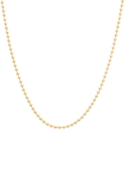 18k Gold Ball Chain Necklace