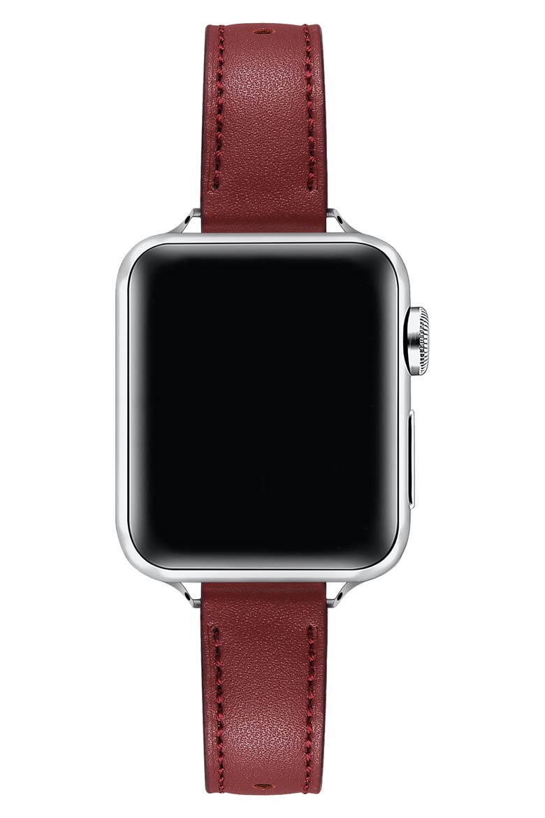Carmen Leather Apple Watch® Watchband, Alternate, color, RUST