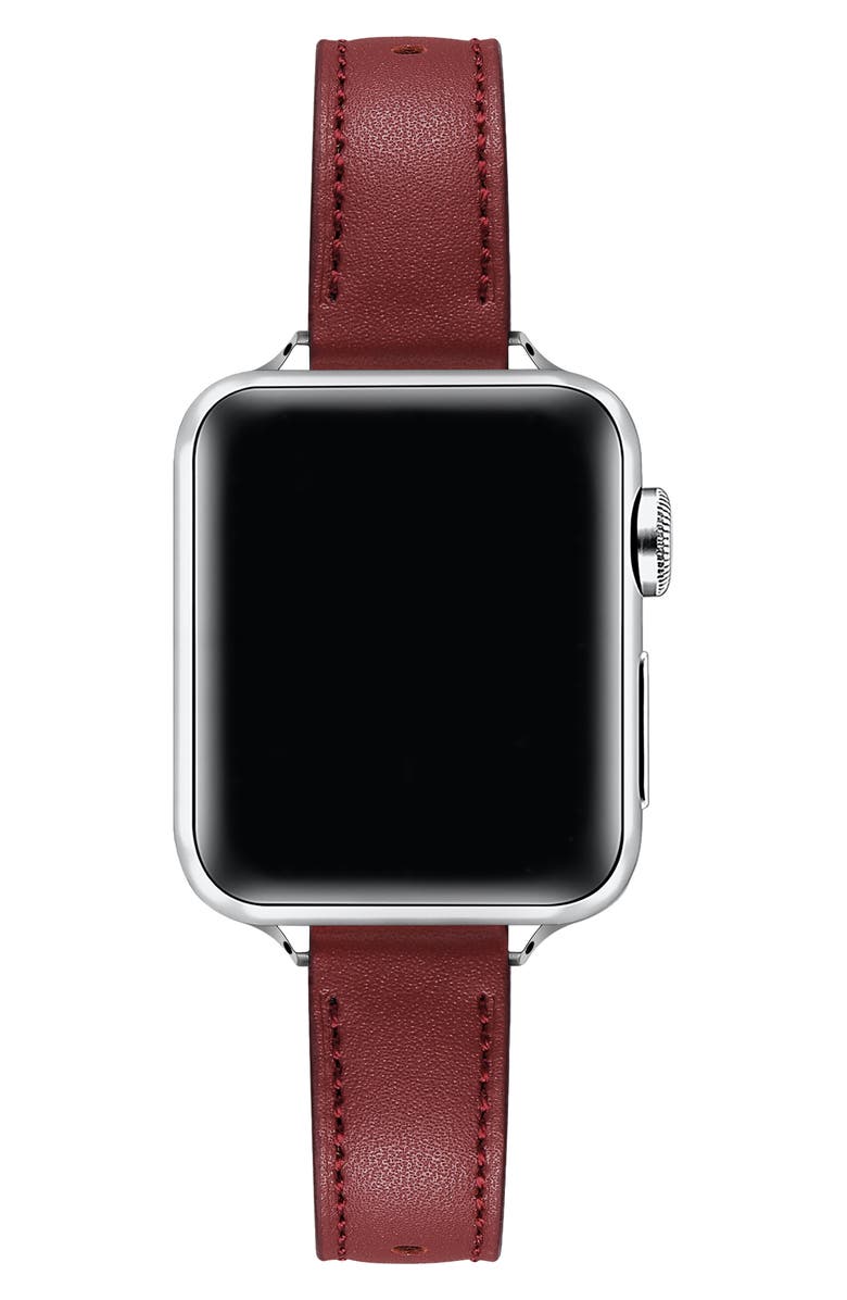 Posh Tech Carmen Leather Apple Watch<sup>®</sup> Watchband, Alternate, color, Rust