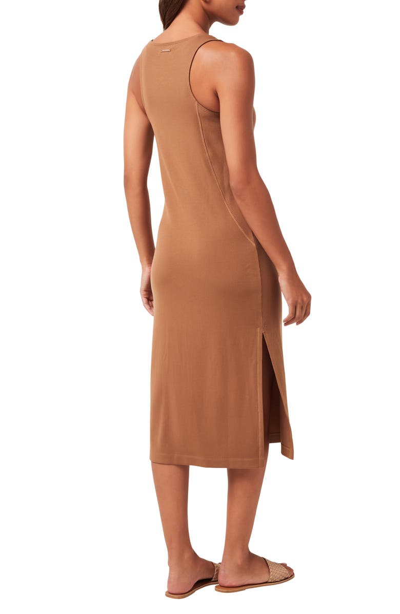 TravisMathew Hadley Wood Sleeveless Rib Midi Dress, Alternate, color, Chestnut