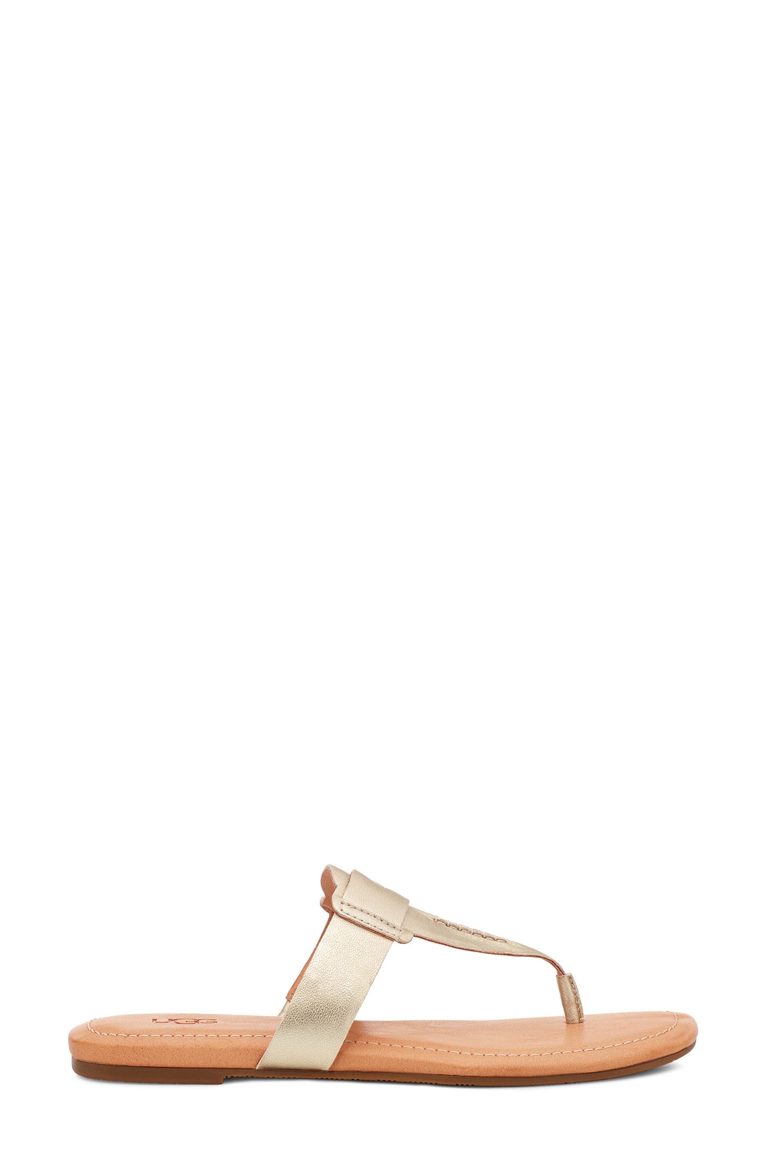 Gaila T-Strap Flip Flop, Alternate, color, GOLD METALLIC LEATHER