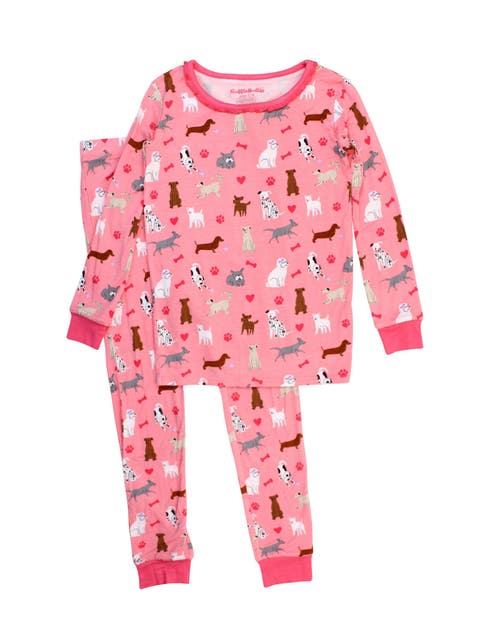 SoftSnooze Girls Ruffle Long Sleeve Pajama Set