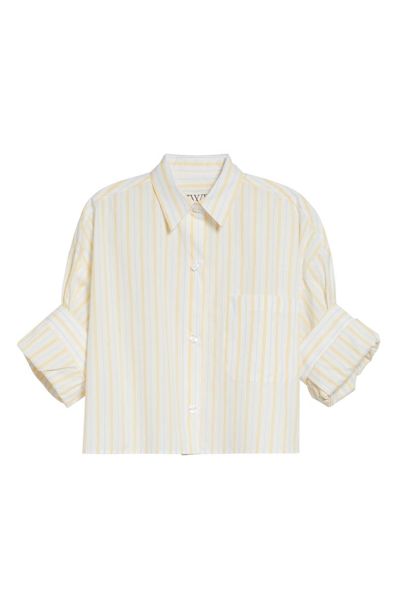 TWP Next Ex Stripe Button Front Shirt, Alternate, color, Ivory / Yellow / Blue