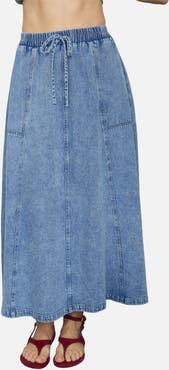 Blu Pepper Denim Maxi Skirt