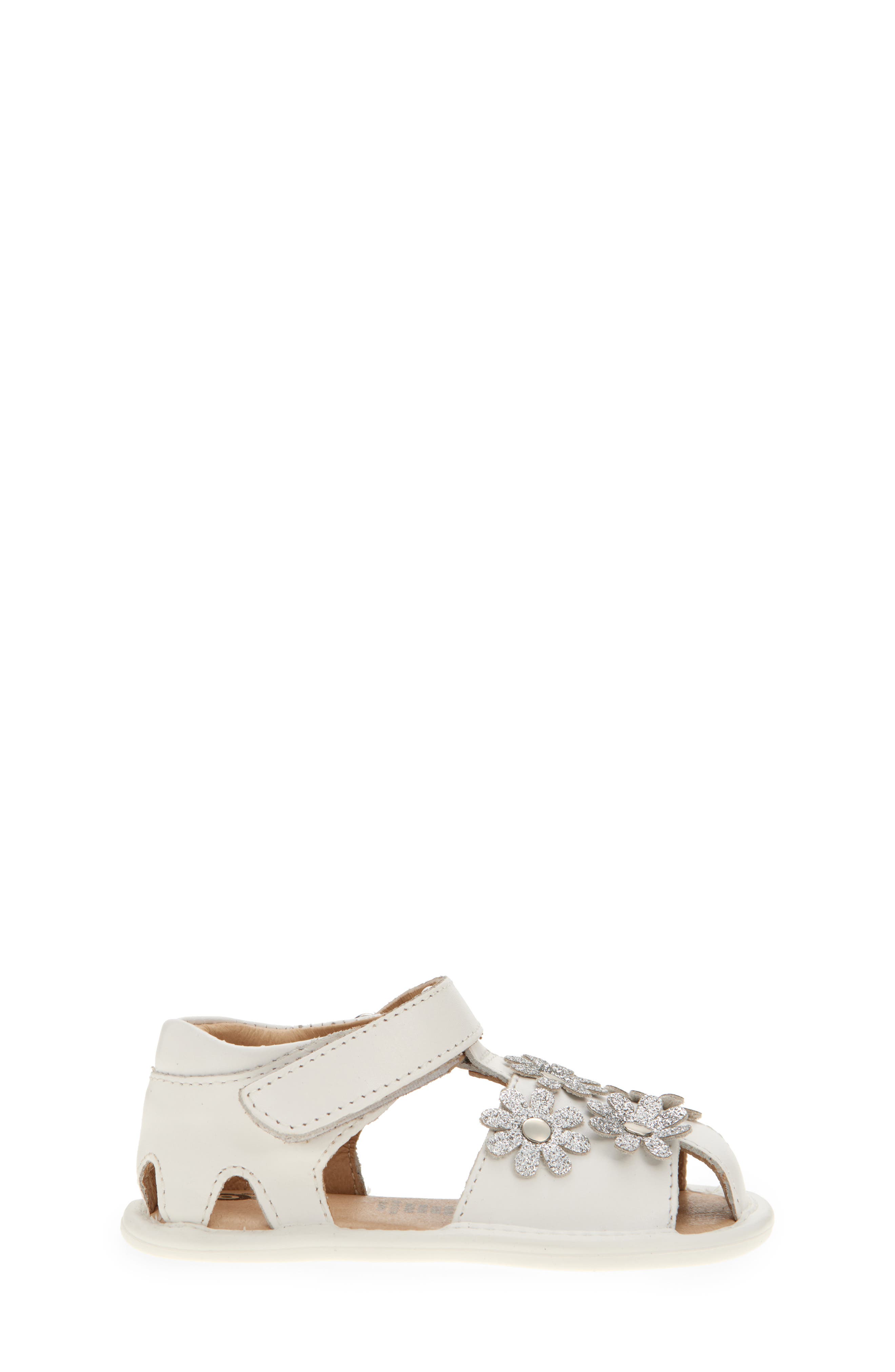 Kids' Wildflower Sandal, Alternate, color, SNOW / GLAM ARGENT