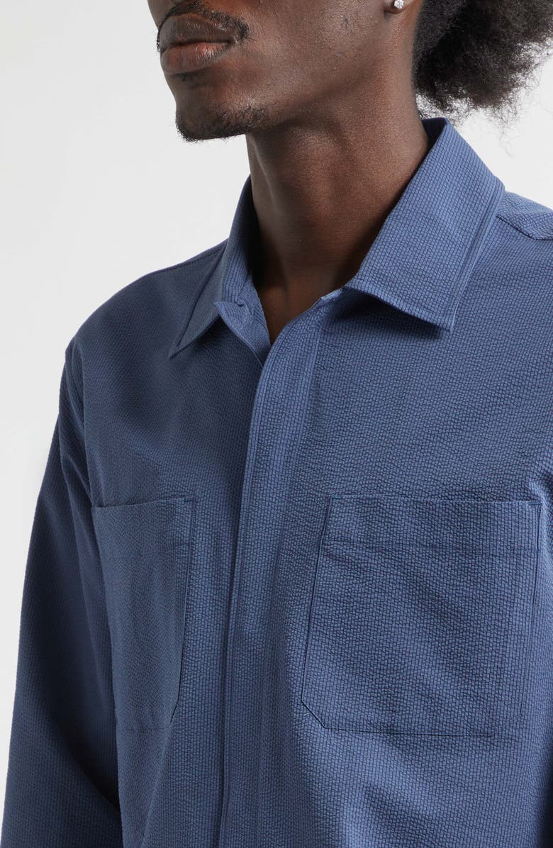 Herno Seersucker Shirt Jacket, Alternate, color, 9119 French Blue