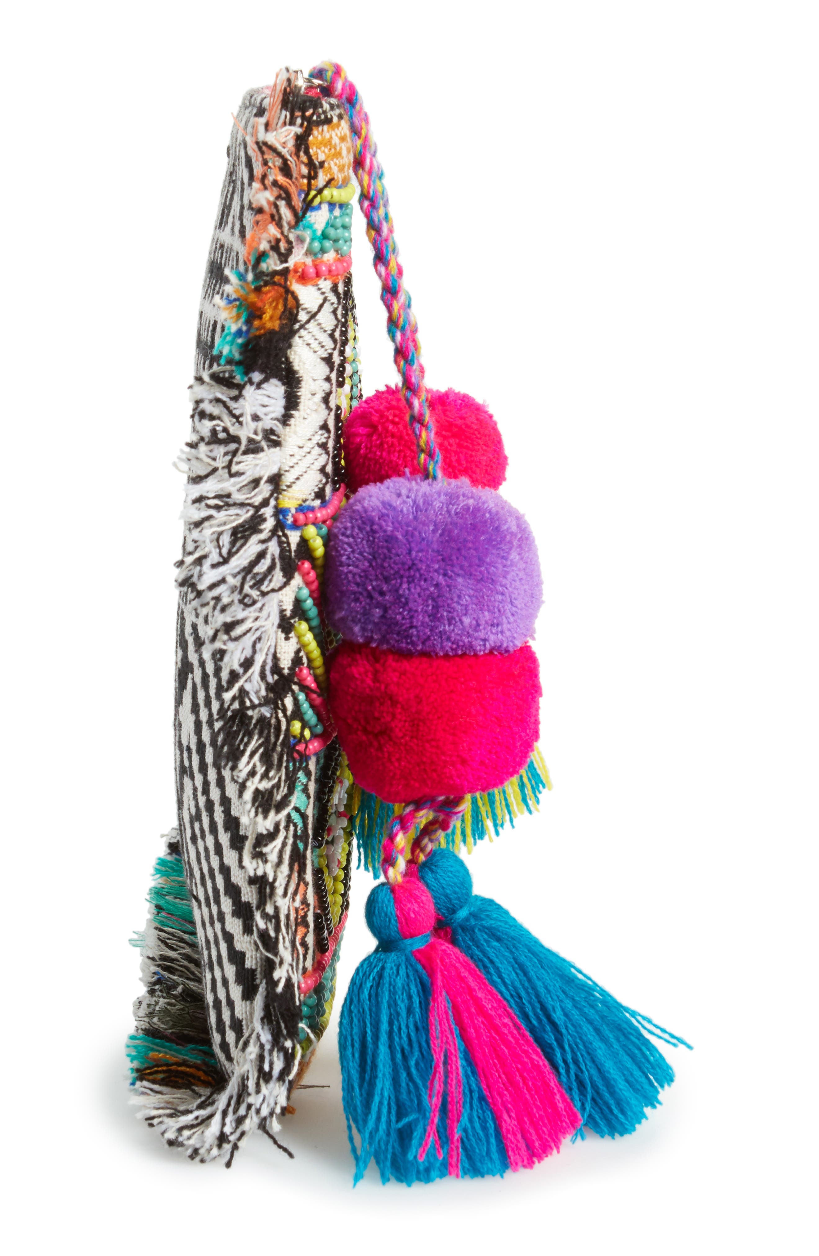 Resort Embellished Clutch, Alternate, color, PINK MULTI
