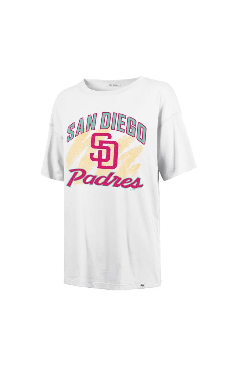 '47 Women's '47  White San Diego Padres City Connect Sadie Distressed T-Shirt, Alternate, color, White