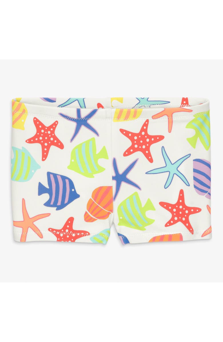 Primary Kids Swim Shortie In Under The Sea, Main, color, White Under The Sea