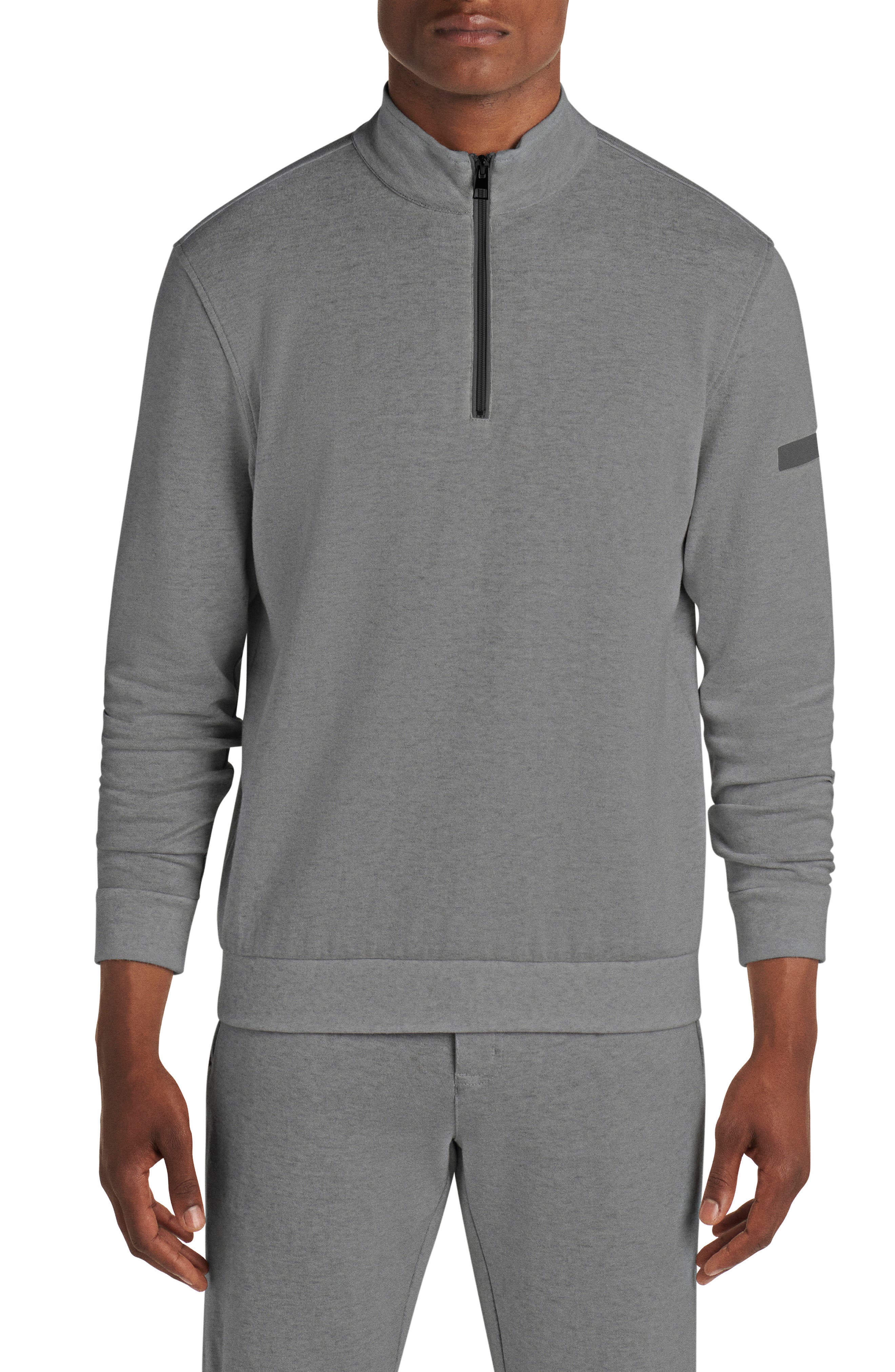 Bugatchi Comfort Cotton Blend Quarter Zip Pullover