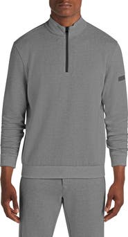 Bugatchi Comfort Cotton Blend Quarter Zip Pullover