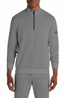 Bugatchi Comfort Cotton Blend Quarter Zip Pullover