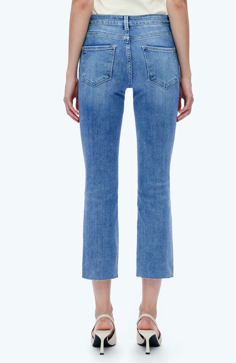 Bayeas Raw Hem Crop Straight Leg Jeans, Alternate, color, Medium Blue