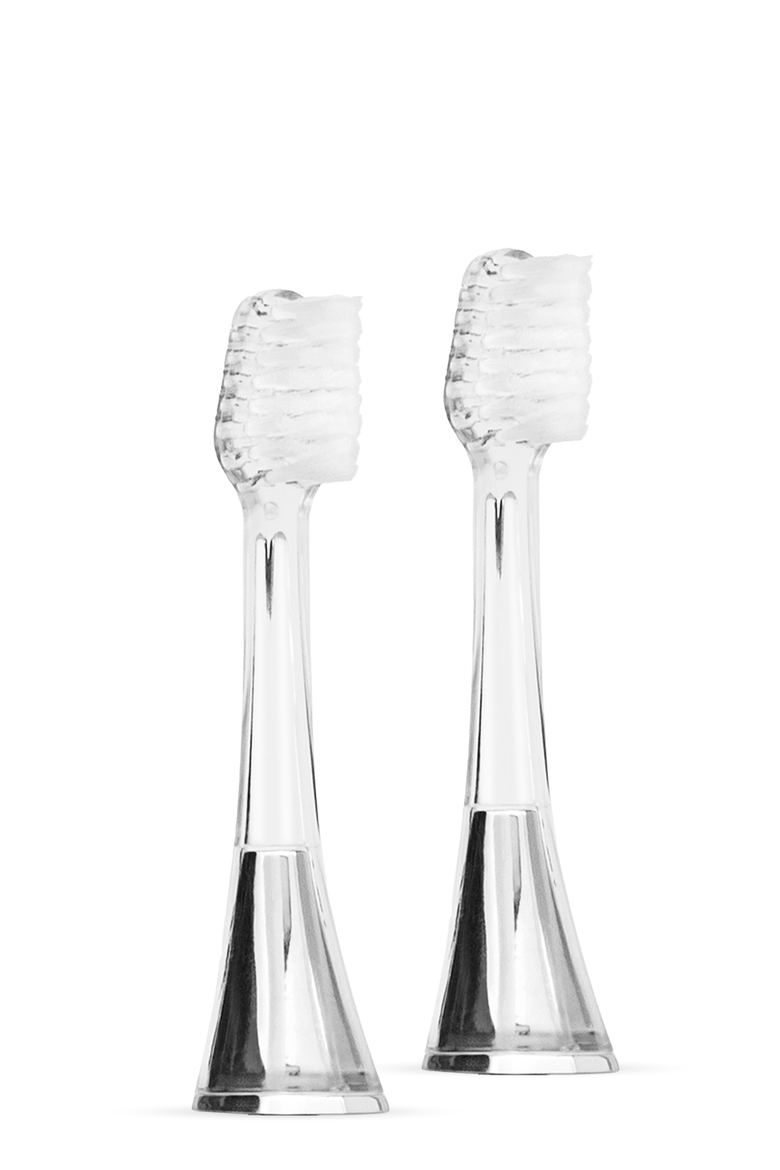 Zina45 sonic pulse toothbrush replacement heads, Alternate, color, Chromse Silver
