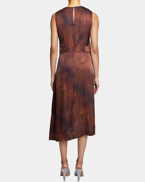 Santorelli Maddy Multi-panel Asymmetric Dress In Hickory Brown