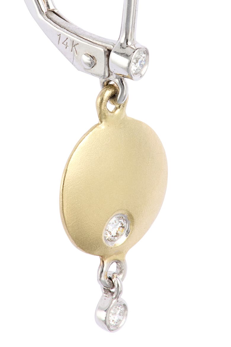 14k Gold Diamond Disc Drop Earrings, Alternate, color, YELLOW GOLD