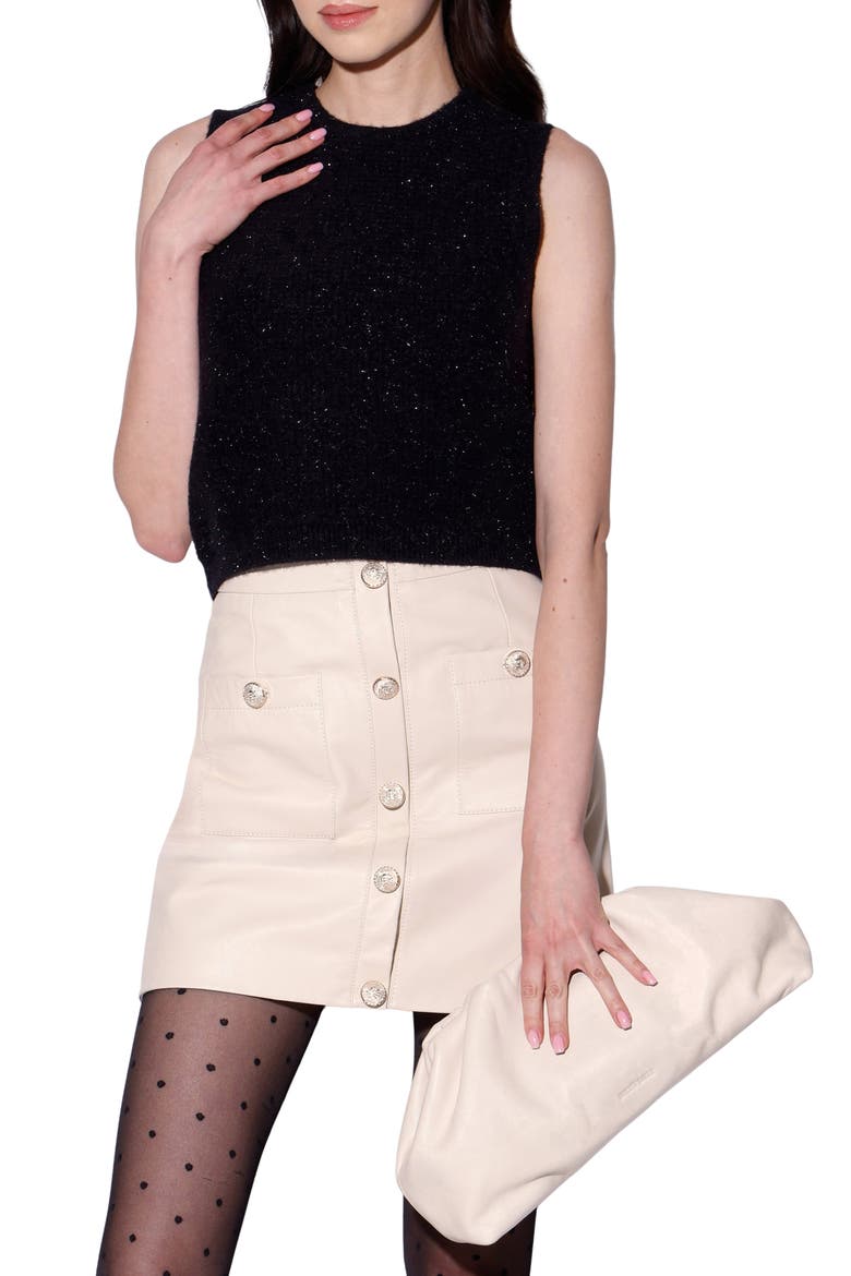 Joy Sleeveless Sparkle Knit Top, Main, color, BLACK SILVER