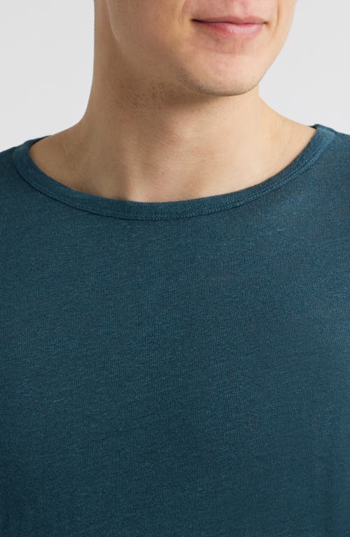 Alex Crane Sun Linen Long Sleeve T-shirt In Dusk