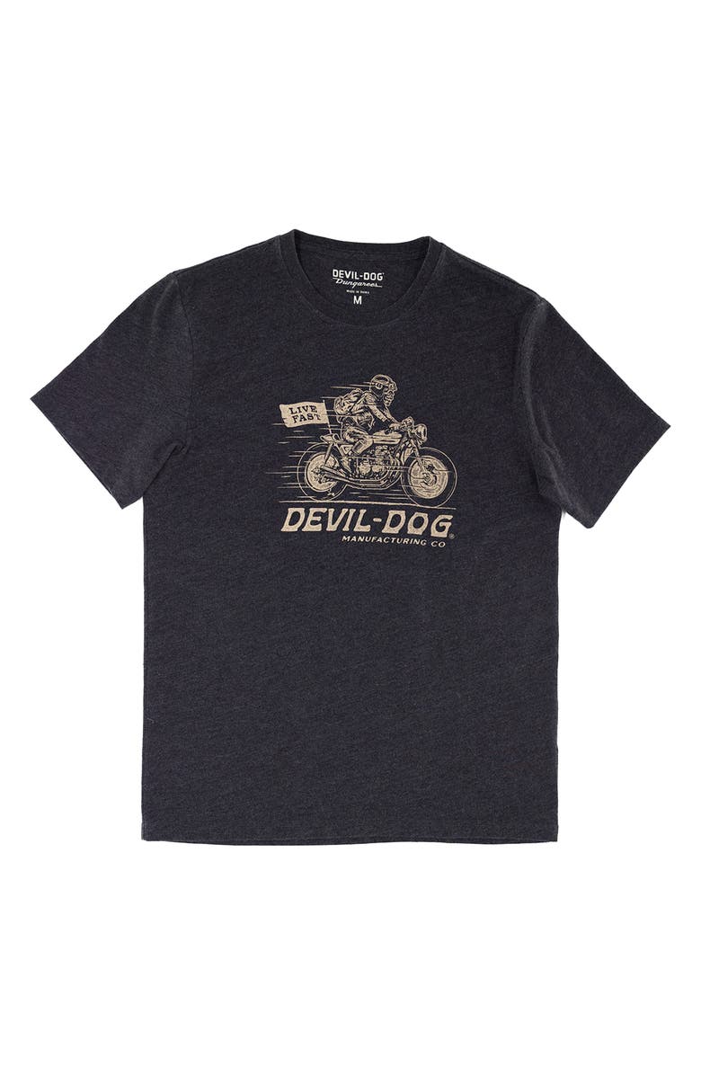 Devil-Dog Dungarees Live Fast Graphic T-Shirt, Alternate, color, Dark Grey